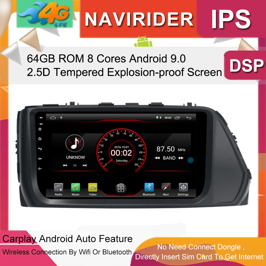 Автомобильный мультимедийный плеер 9 дюймов ips экран монитор gps магнитофон Bluetooth Android 9,0 для HYUNDAI VERNA- Авто Аудио
