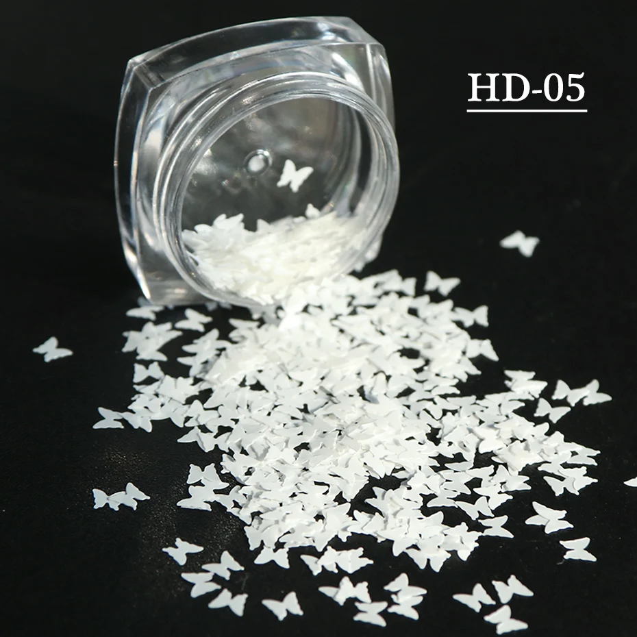HD-05 1 коробка бабочка лазерные хлопья для ногтей блестки 3D голографическая блестящая блестка смешанные цвета гель для ногтей Маникюр украшения LYHD01-05 - Цвет: HD-05