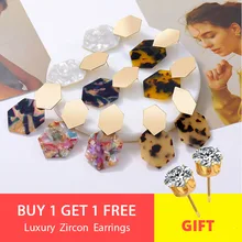 VKME Новые простые шестигранные Серьги геометрический акриловый кулон Богемия длинные серьги женские сережки вечерние подарок Новинка