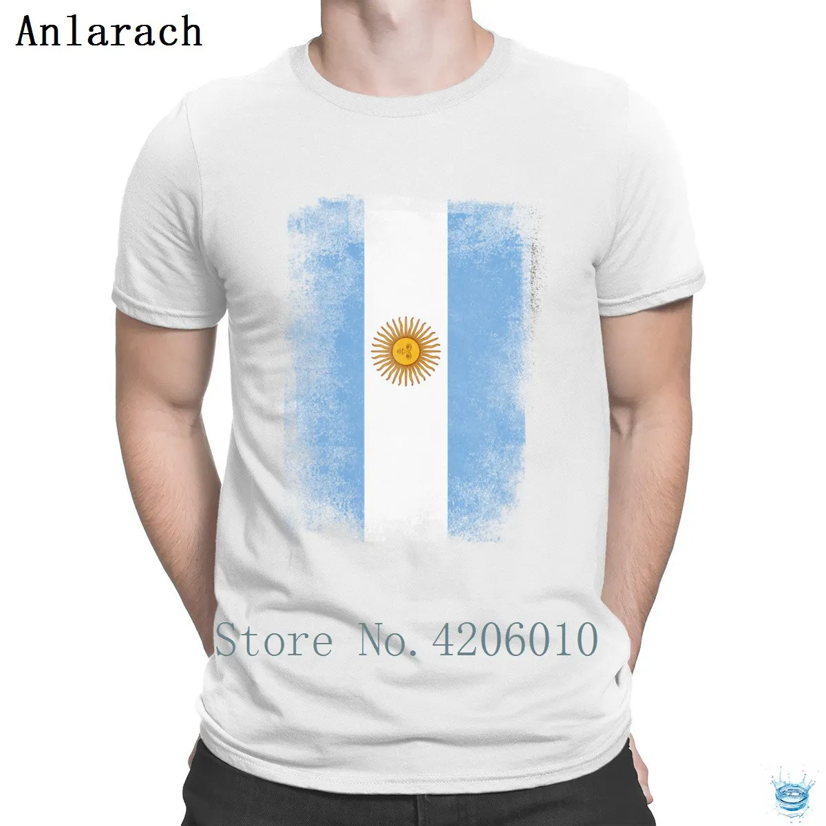 Аргентина Флаг горд Argentinian Винтаж Огорченная футболки дешевые продажи летние мужские футболки короткий рукав настроить