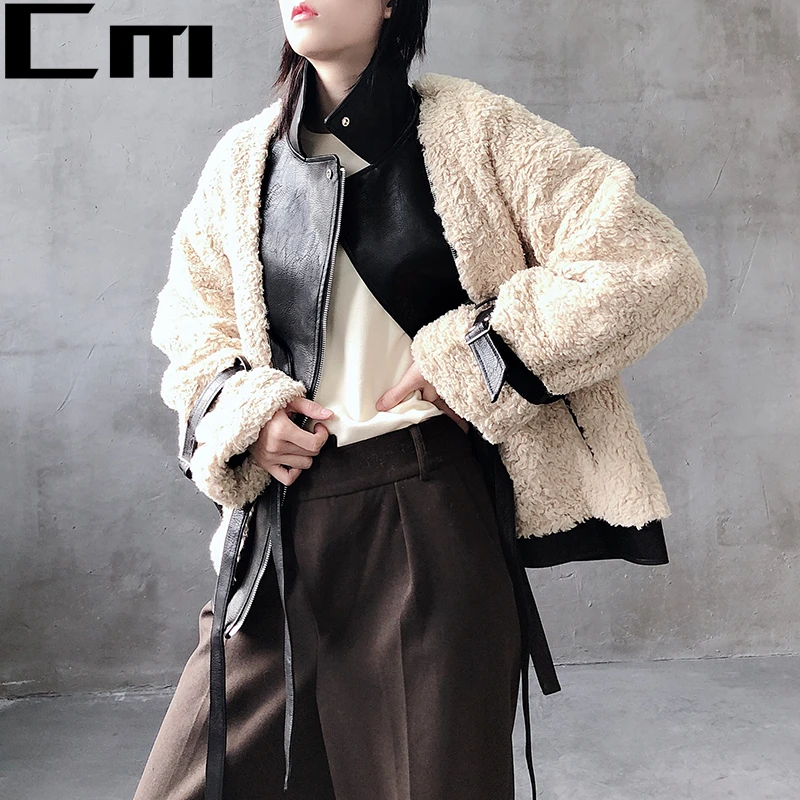 

2020 Faux Fur Coat Detachable Women Fluffy Warm Long Sleeve Female Outerwear Autumn Winter Coat Jacket Hairy Collarless Overcoat