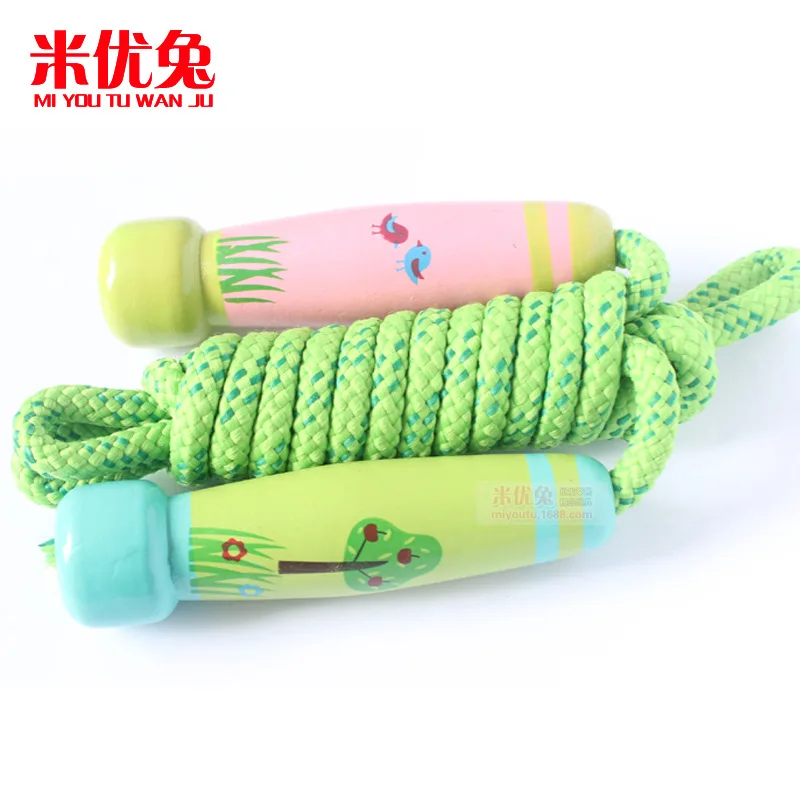 

Cartoon Children Wooden Qualitative Jump Rope Adjustable Length Young STUDENT'S Kindergarten Game Adult's Skipping Rope. 16