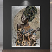 African Black Woman Art HD Posters and Print Abstract African Girl Canvas Paintings Wall Art Decoration Pictures Wall Home Decor 1