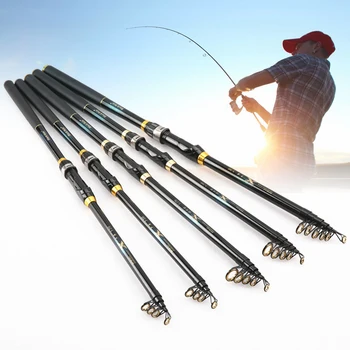 

Fishing Rod Pole Carbon Telescopic Smooth Guided Ring Portable for Sea Lake Anglers WHShopping