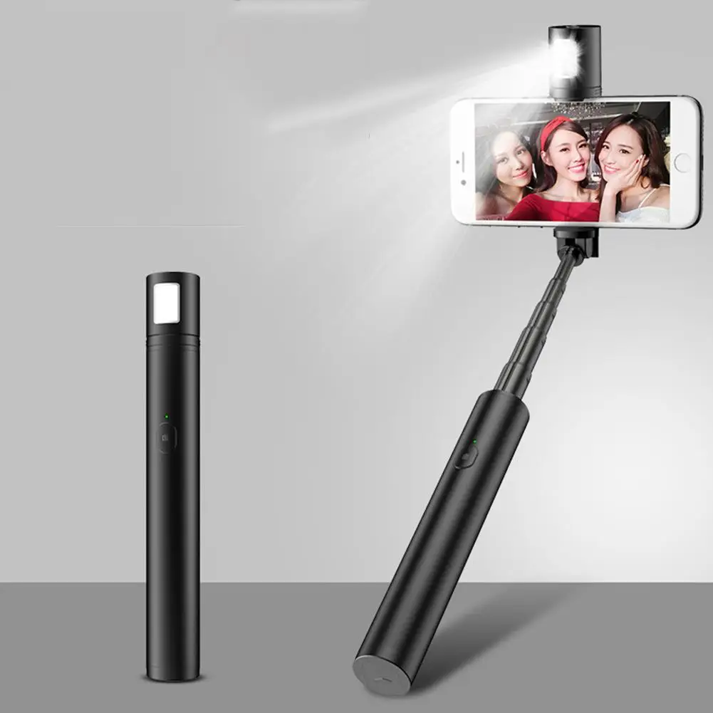 Black DishyKooker Многофункциональная портативная телескопическая селфи-Палка с Bluetooth - Цвет: Black