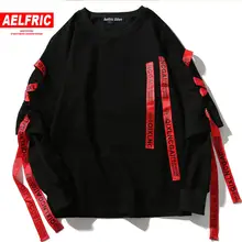 AELFRIC осенние толстовки уличная толстовка мужская панк-рок с длинным рукавом ленты уличная Толстовка Модные Топы Harajuku Толстовка