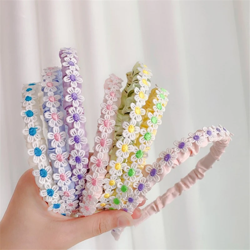 2021 Women Bride Flowers Headband Little Flower Crown Hairband Ladies Elastic Beach Hair Accessories Headband Hair Ornament