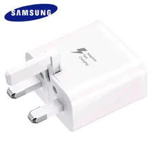 Samsung UK Plug быстрое зарядное устройство адаптер для путешествий 120 см кабель типа C для samsung Galaxy S10 S8 S9 Plus A30 A50 A70 Note 7 8 9
