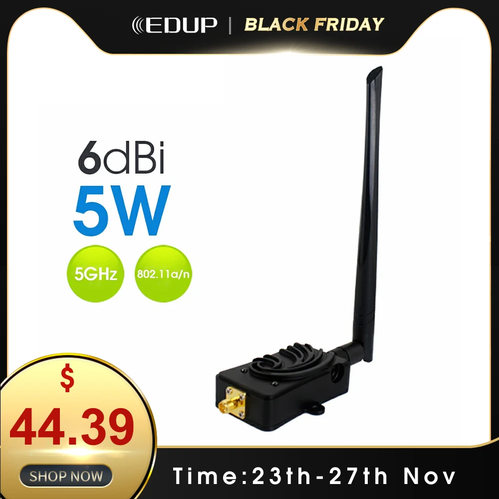 

EDUP WiFi Power Amplifier 5W 5.8GHz Wireless WiFi Signal Booster Adapter for Camera Model Airplane Remote Control WI-FI Router