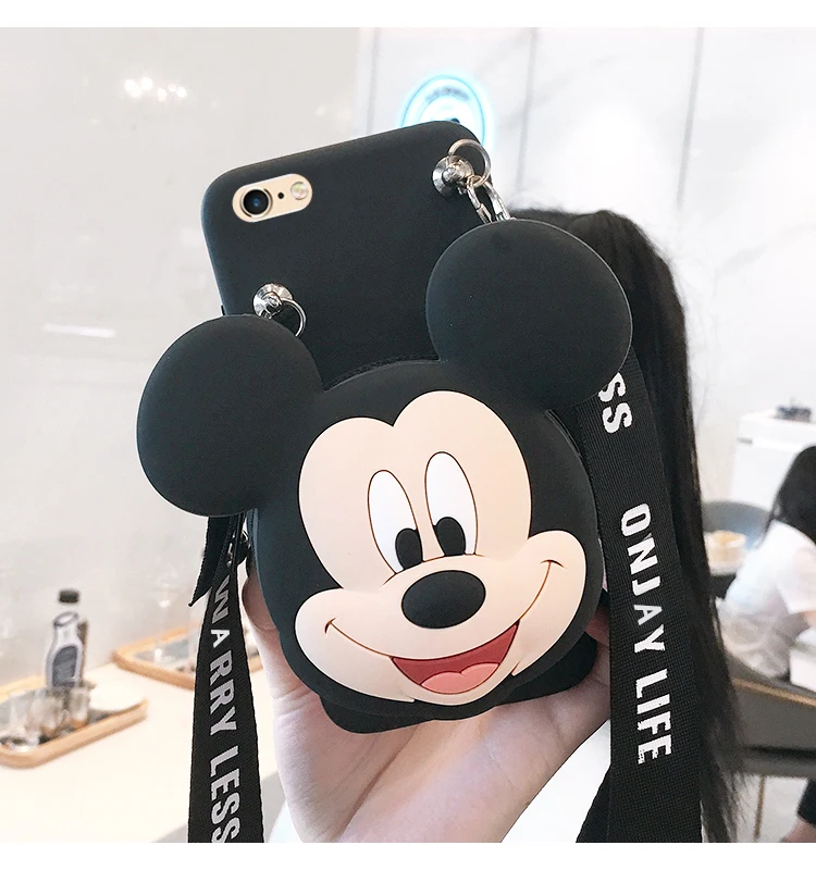 Шнурки 3D красивый мультяшный кошелек чехол для телефона для Huawei P10 Plus P20 P30 Мягкая силиконовая крышка для Коврики 9 10 Lite 20 Pro 20 X Минни-Маус