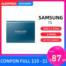 Samsung T5 портативный SSD 1 ТБ 2 ТБ 250GB 500GB Тип c внешний портативный жесткий диск USB 3,1 hdd 1 ТБ для ноутбука Mac pc система
