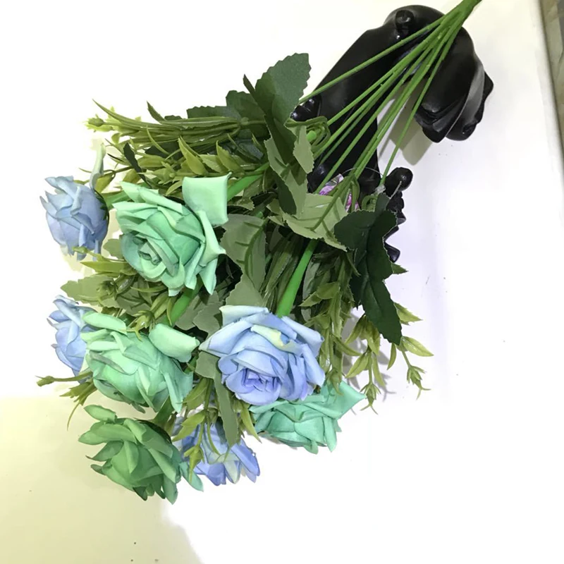 10 голов/партия, искусственные цветы, розы, цветы для свадьбы, вечеринки, дня рождения, украшения для дома, искусственные цветы из шелка, сделай сам, декоративный цветок