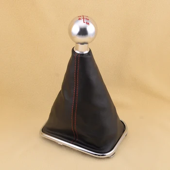 

CITALL Car Black 5 Speed Aluminum Alloy Gear Shift Knob Gaitor Fit for VW Golf Bora Jetta MK4 1999 2000 2001 2002 2003 2004