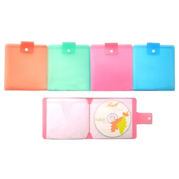 

12 Sheets Protection CD Case Durable Storage Carry Dustproof PP Random Color DVD Practical Anti Scratch Portable Buckle Closure
