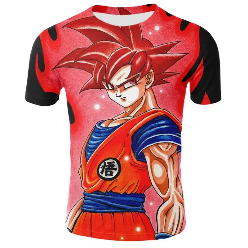 2019 New Men's Fashion Goku Dragon Ball 3D Print Casual Short Sleeve Cosplay T-Shirt Tshirts Fitness | Мужская одежда