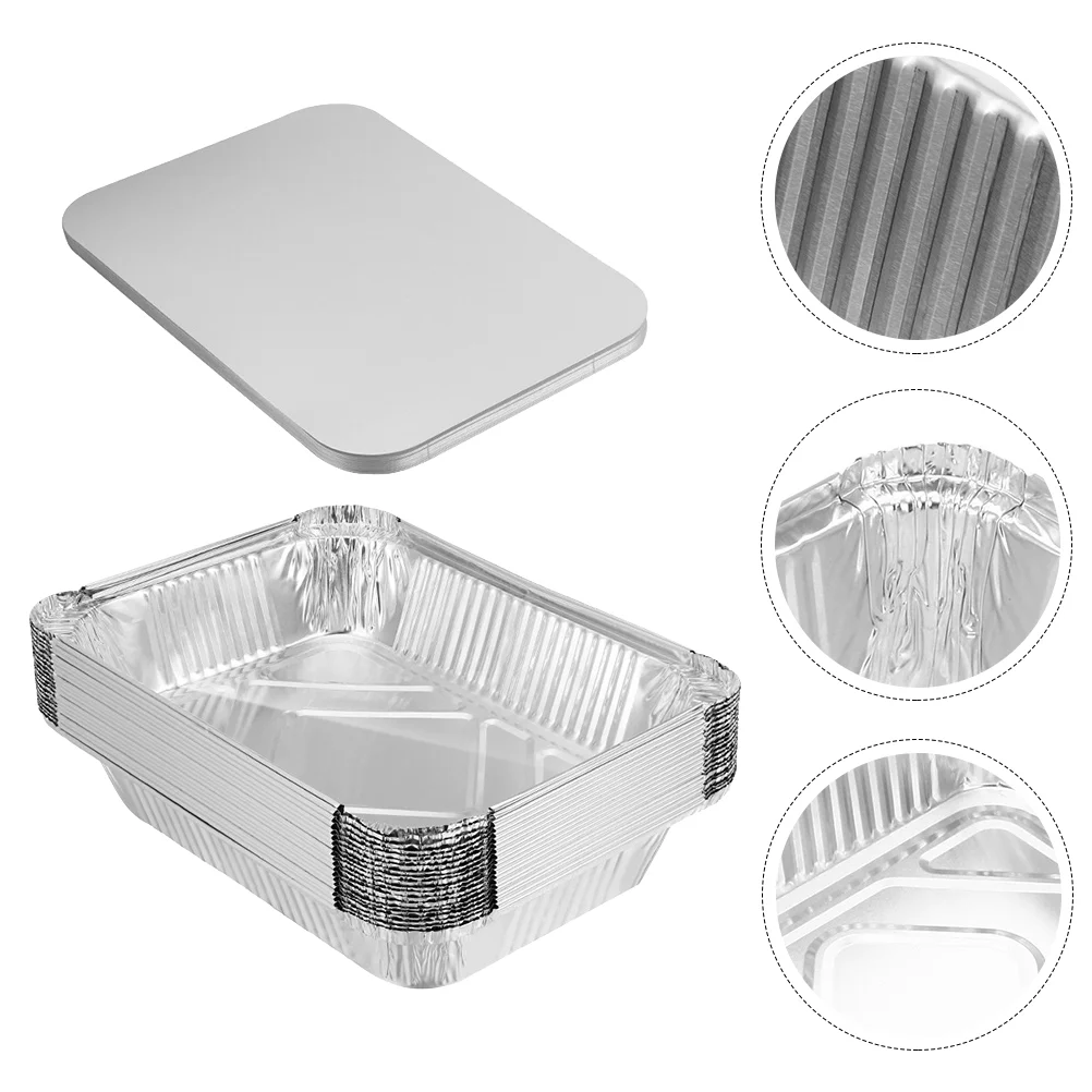 30Pcs One-off Takeaway Food Packing Boxes Tin Foil Barbecue BBQ Supply (Silver) | Дом и сад