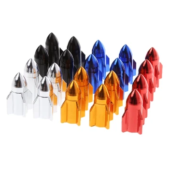 

4Pcs Car-Styling Bicycle Valve Cap Rocket Shaped Alloy Decor For Bike Motor Car Tire Dustproof Automobiles Repair Tool