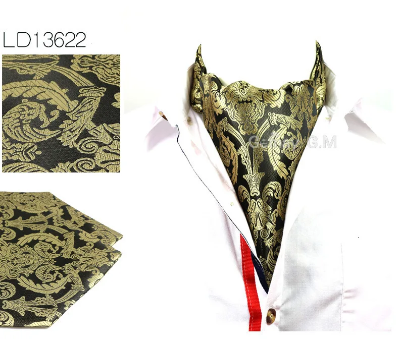 Модные Тканые Цветочные мужские галстук Ascot Scrunch себя британский стиль джентльмен полиэстер Шелковый средства ухода за кожей Шеи