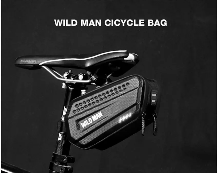Дикая Мужская велосипедная седельная сумка, жесткая оболочка, непромокаемая велосипедная задняя Сумка, светоотражающая велосипедная седельная сумка MTB, велосипедная седельная сумка, Аксессуары для велосипеда