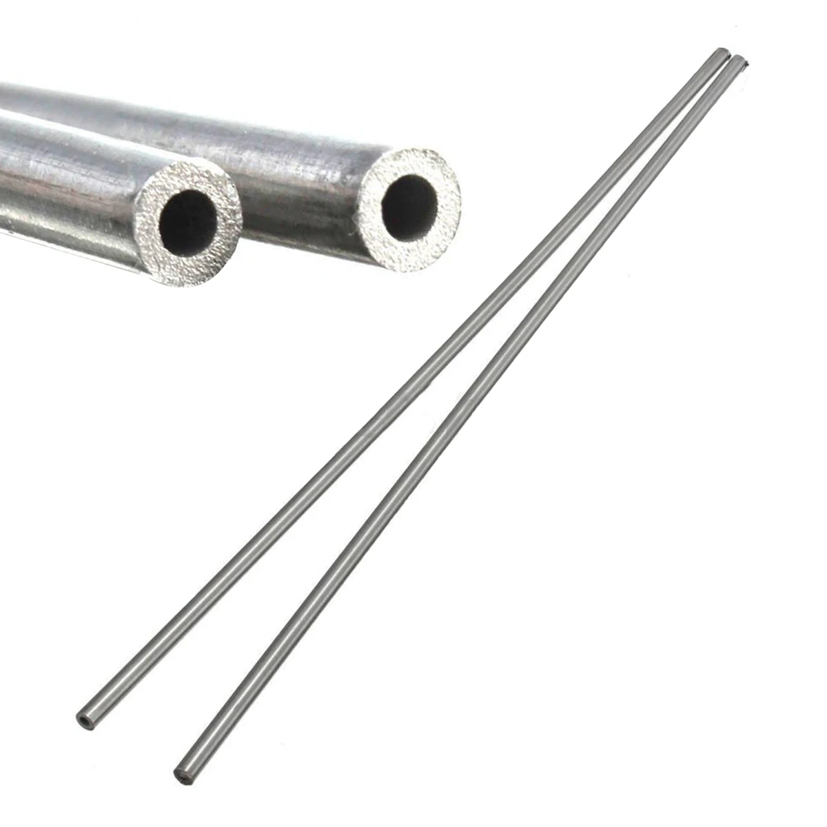 2pcs New Silver 304 Stainless Steel Capillary Tube 4mm OD 3mm ID 250mm Length