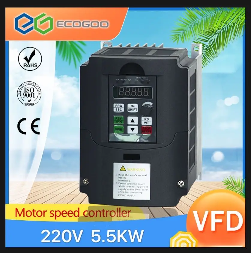 VFD инвертор 1.5KW/2.2KW/4KW/5.5KW преобразователь частоты AT1 3P-220V выход CNC шпиндель