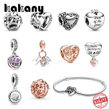 

KAKANY 2020 Mother's Day New Mum of the Year, Openwork Flower Heart Mummy, Openwork Woven Infinity Charm DIY original jewelry