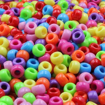 

500pcs Acrylic solid color round beads plastic solid color beads DIY Accessories clothing loose beads large hole round beads