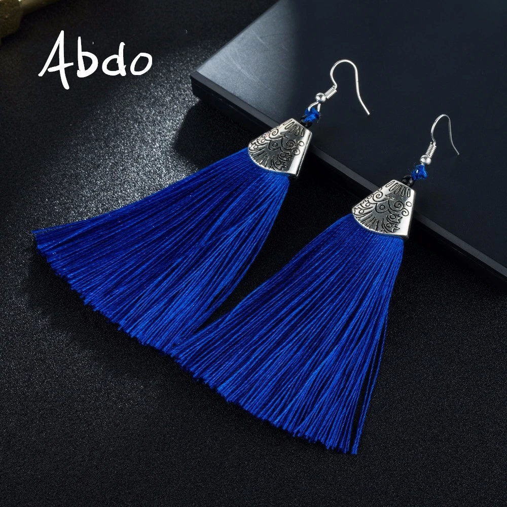 

Abdo New Tassel Earrings Boho Bohemian Long Exaggerated Earrings For Women Brush Earrings Fashion Jewelry Pendientes Party Gifts