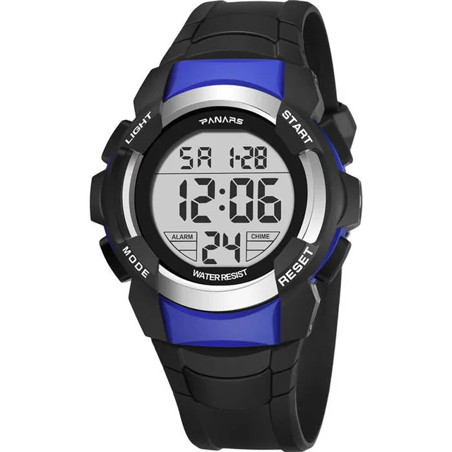 PANARS новые цифровые спортивные часы Ночное видение Экран модные наручные часы хронограф вниз таймер, часы-будильник Для мужчин Для женщин на открытом воздухе W - Цвет: blue
