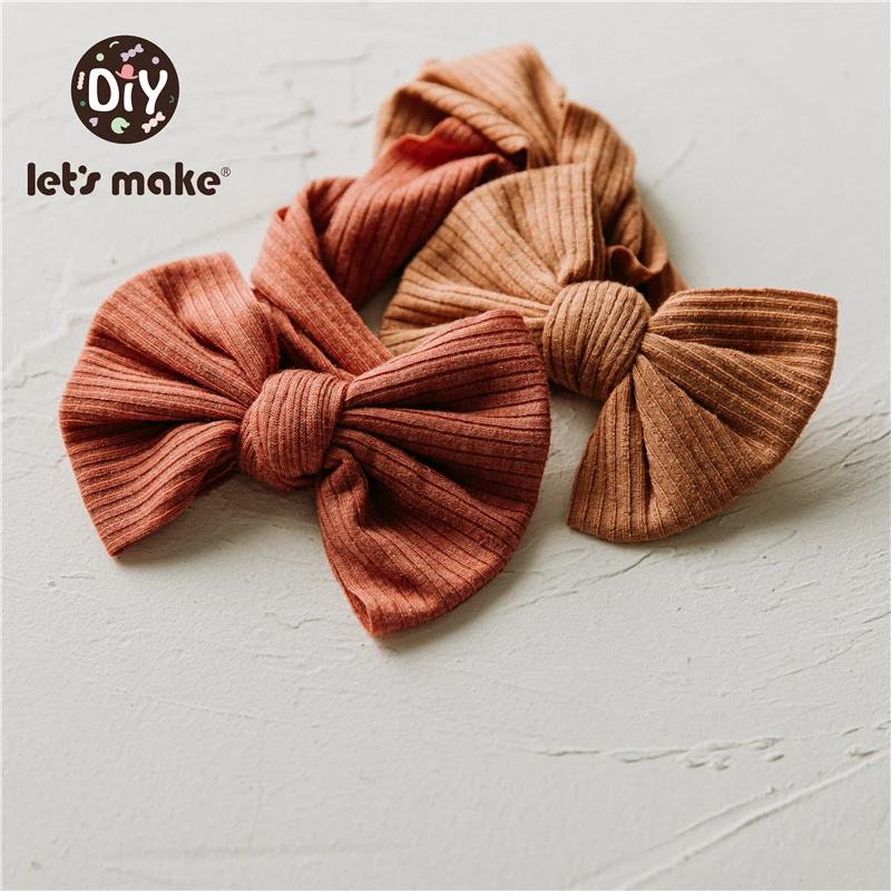 Let's make Baby Headband Cotton Girls Hair Accessories Rabbit Ear Turban Bow Elastic Hairband Baby Princess Christmas Day Gifts