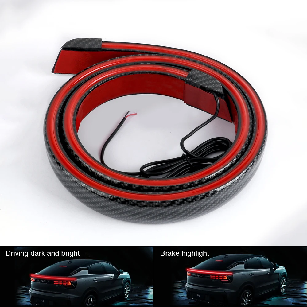 Universal Car EXterior Parts Carbon Fiber Led Rear Spoiler Light For Car BMW  12V Turn Signal Brake DRL Lamp Modified Accessories - AliExpress