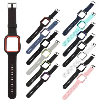 

Protective Case Wrist Strap Cover Soft Silicone Shockproof Watch Band for Apple Watch Series 4 40mm 44mm