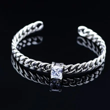 925 пробы серебряные ювелирные изделия тайский серебряный браслет панк циркон веревка Chian браслеты на запястье браслеты