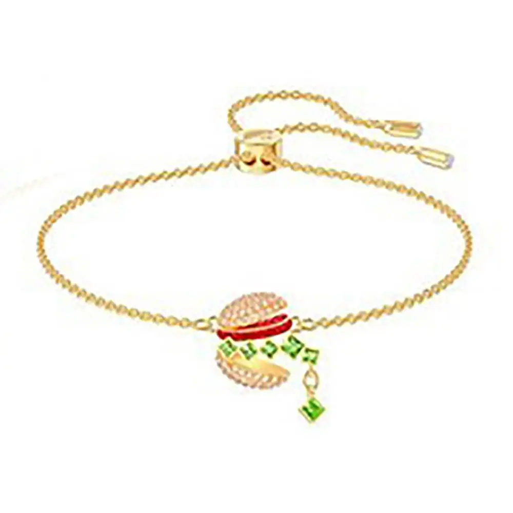 Популярные аксессуары игривая подвеска в форме гамбургера браслет набор милая цепочка на запястье поп стиль