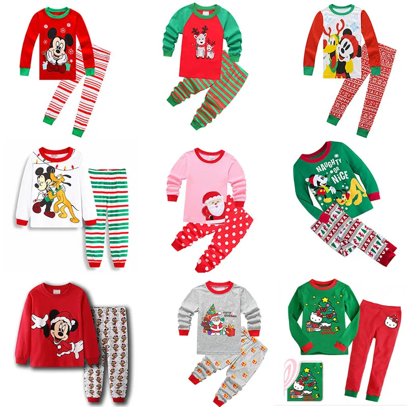 Child Santa Claus Home Suit Kid Cotton Christmas Pajamas Set Toddler