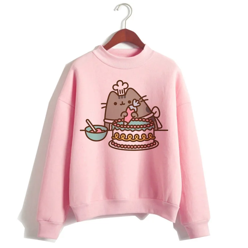 Кот пушин Толстовка Женская мода kawaii корейский harajuku Толстовка розовая Женская 90s мультфильм одежда женский капюшон негабаритный - Цвет: 1036