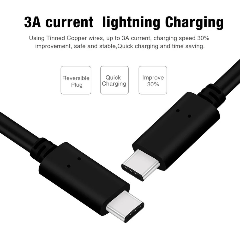PD 60 Вт 3A 5 0 Гбит/с USB Type C кабель для быстрой зарядки и передачи данных QC 3 QC3.0 шнур