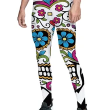 Гофрированные Брюки с черепом, мужские, скрытый карман, высокая талия, 3D принт, дышащие, высокая посадка, Хэллоуин, быстросохнущие, с рисунком, стрейчевые, прямые