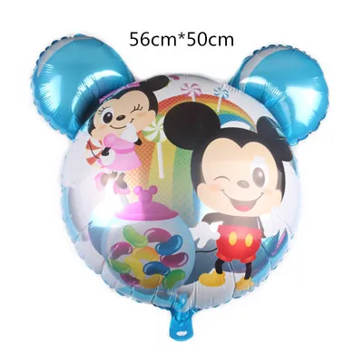 Lucky 50 шт./лот 56*50 см Микки воздушный шар "Минни" голова мультяшной мыши фольга гелиевые шары принадлежности для дня рождения майларовые шары игрушки - Цвет: Mickey