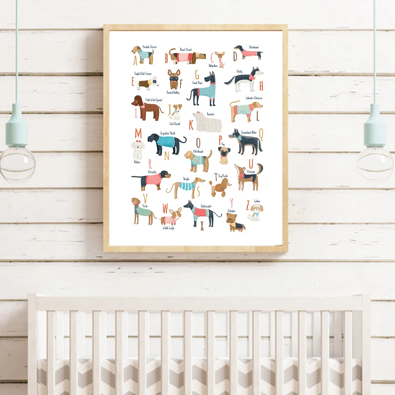Dog-Alphabet-Poster-Nursery-Decor-Dog-Lover-Gifts-ABC-Dogs-Breeds-Cartoon-Wall-Art-Canvas-Painting (1)