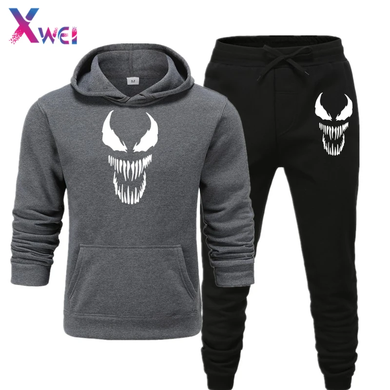 

new fashion Men's Sets Hoodie and Pants Sweatsuit Male Sportswear Tracksuit Men Set Sporting Suit Track Sweat Print JacketsXWEI