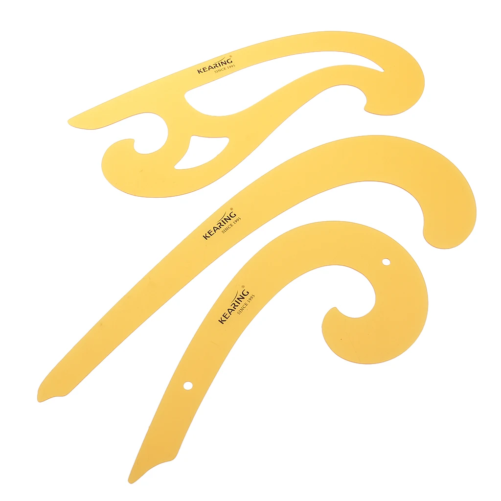 3pcs Rulers French Curve Drawing Stencil Templates For Dressmaking Tailoring