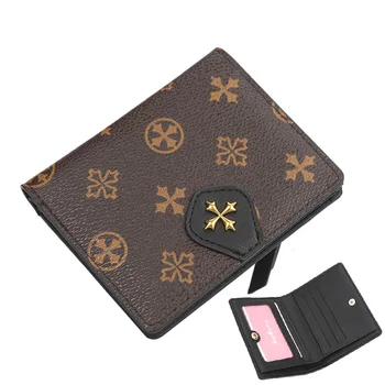 

Women Short Wallet Cute Credit Card Holder Luxury PU Printing Leather Ladies Coin Purse Clutch Bags Designer Money Bag