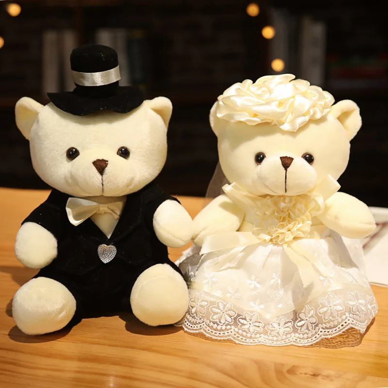 thumbnail image 1 of Venta caliente pareja boda oso de peluche romántico muñeco de peluche juguetes regalo de Navidad novia y novio para los amantes, 1 of 4