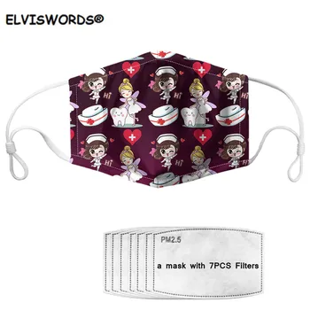 

ELVISWORDS Gradient Purple Mask Funny Nursing Dentist Design Adult Face Mask with 7 Filters mascaras Kids Washable Mouth Masks