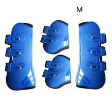 Outdoor Farm Equestrian Horse Leg Boots Training Front Hind Adjustable Brace PU Leather Guard Durable Riding Protection Wrap