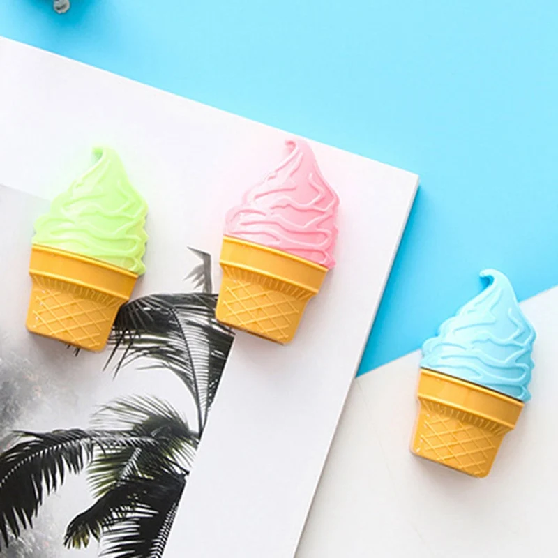 1 Pcs Double Hole Plastic Pencil Sharpener Creative Kawaii Cartoon Ice Cream Pencil Sharpener For Student Stationery Gift