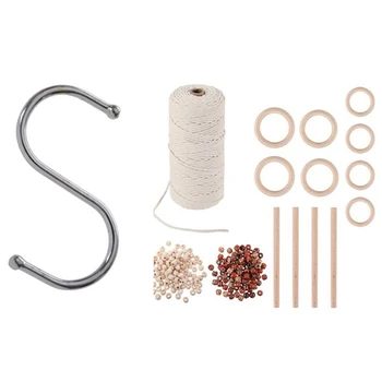 

10 Pcs S Steel Hooks Kitchen Meat Pan Utensil Clothes Hanger Hanging Garden with Macrame Cord Soft Cotton Rope
