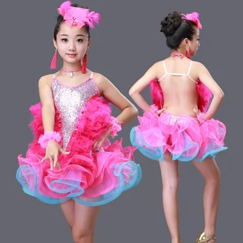 

Kids Latin Skating Dancing Dress, Ballroom Salsa Tango Skirts,Latin Dance Dresses Costumes,Tango Ballroom Rumba Dancewear, Dance