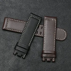 Image 3 - Pesno Genuine Calf Skin Leather Watch Band suitable for Hamilton Khaki Aviation Smooth Texture Strap Bamboo Grain Wrist Bracelet